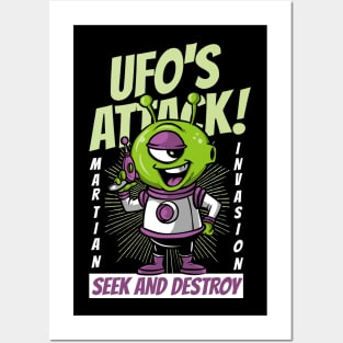 UFO Alien Seek And Destroy Posters and Art